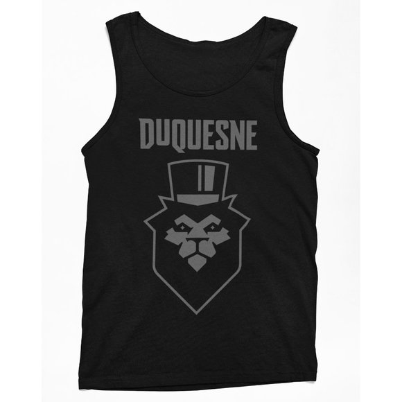 NEW Duquesne Dukes Spellout Mascot Tonal Logo Tank Top BLACKOUT - Picture 1 of 2
